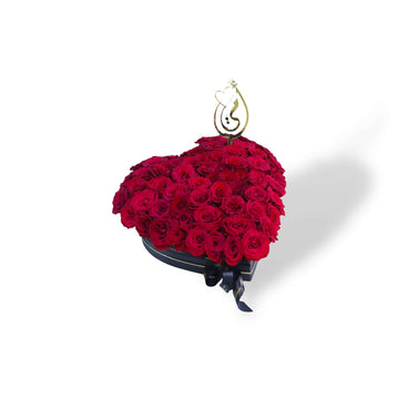 Heart-shaped Red Rose Box